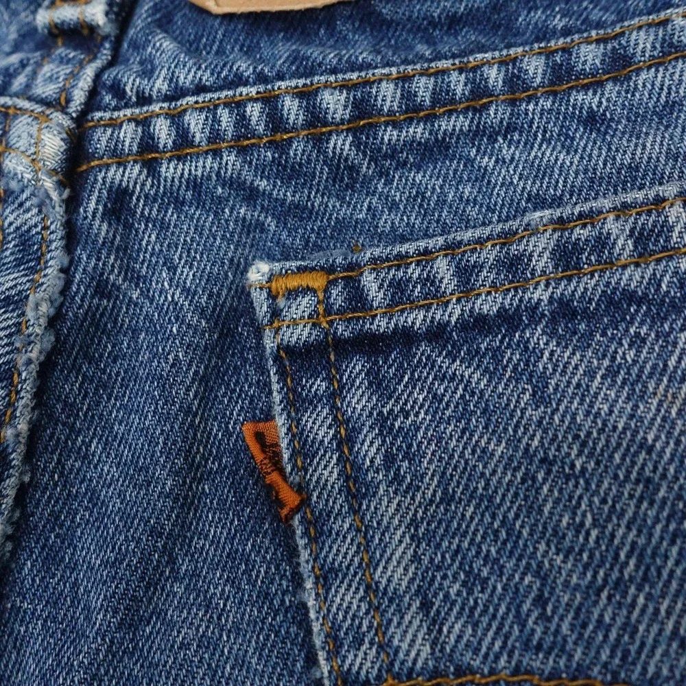 Levi's Shorts Mens 30 Blue Denim Distressed Bermuda Vintage Orange Tab USA Made